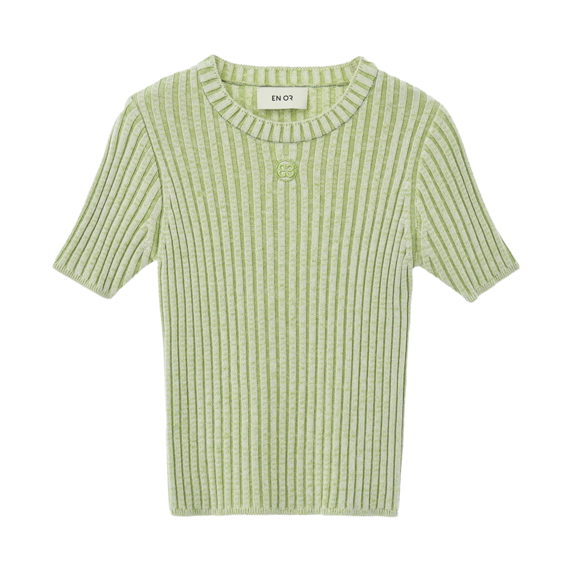 엔오르 우먼 크롭 골지 니트 그린