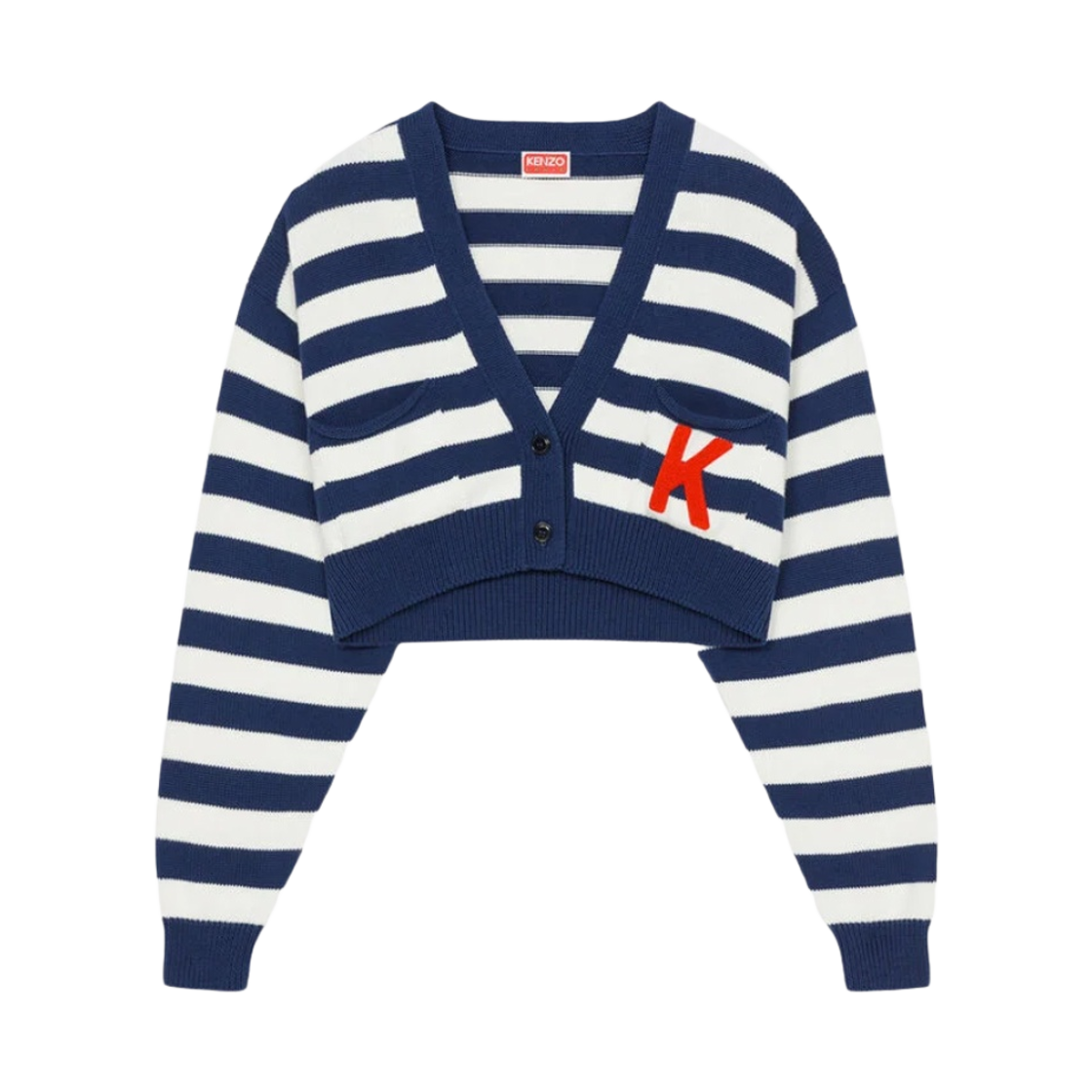 (W) 겐조 노티컬 스트라이프 가디건 미드나잇 블루((W) Kenzo Nautical Stripes Cardigan Midnight Blue)