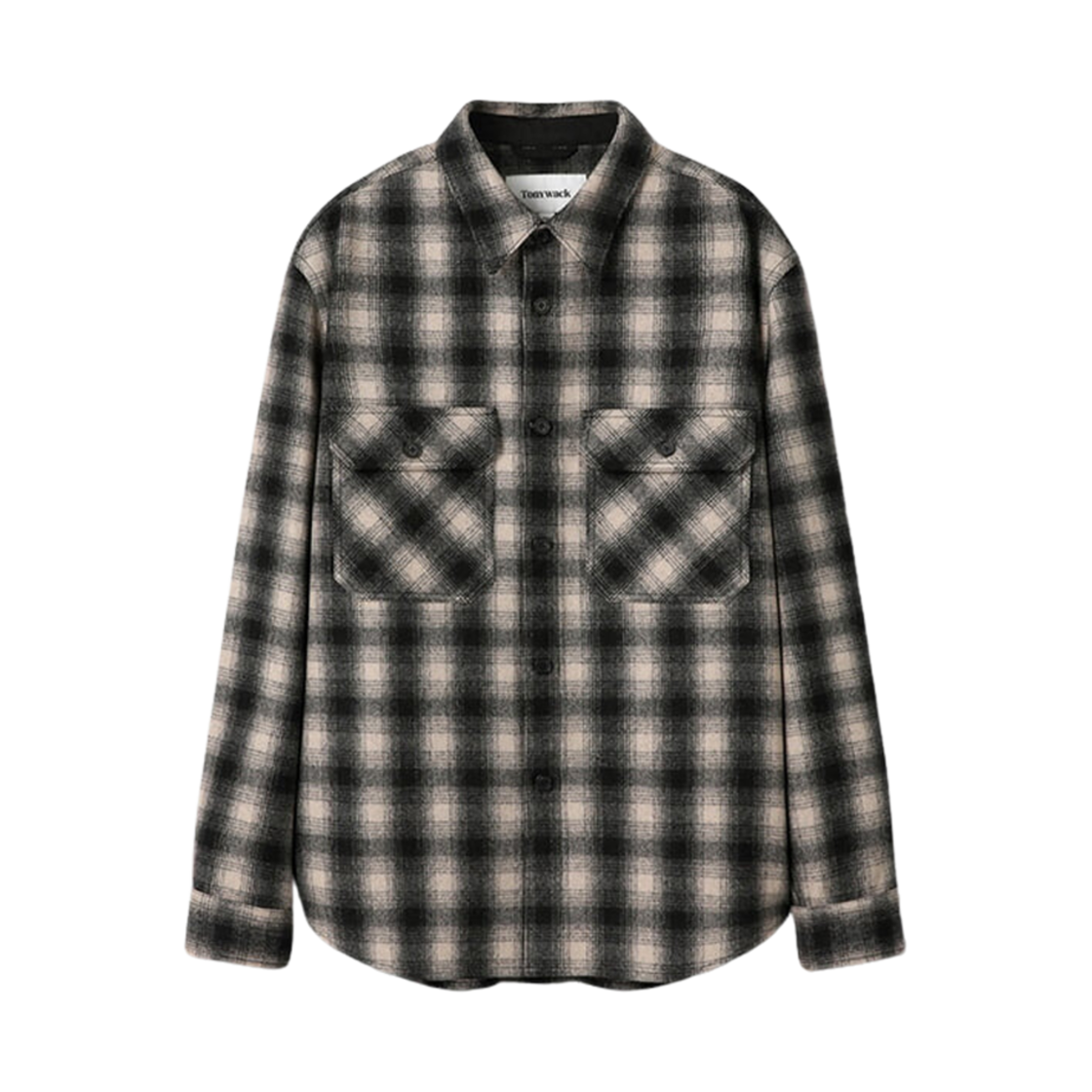토니웩 옴브레 울 체크 셔츠 블랙 에크루(Tonywack Ombre Wool Check Shirt Black Ecru)