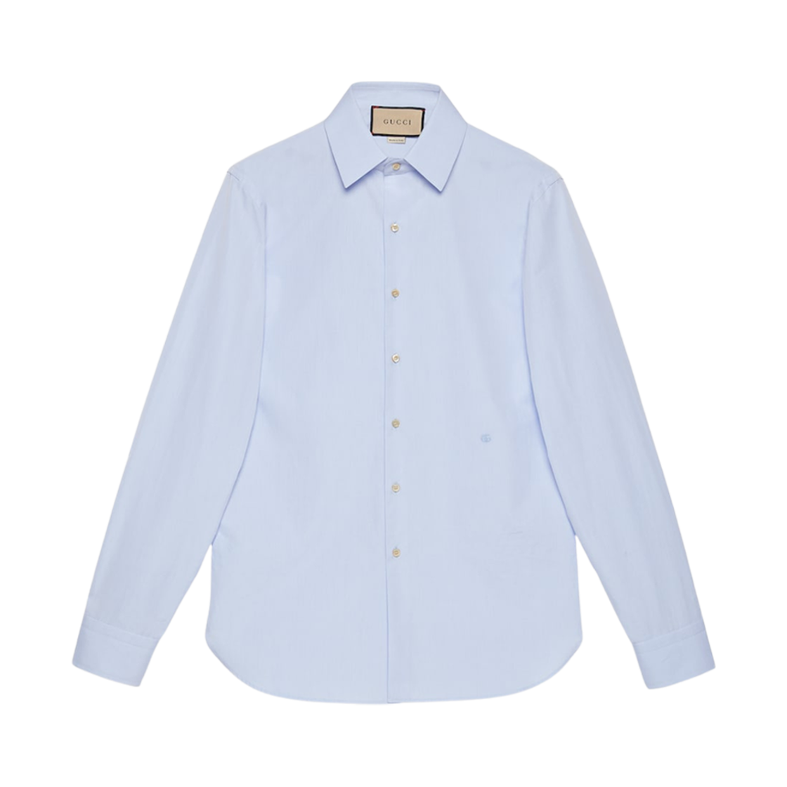 구찌 코튼 실크 셔츠 더블 G 라이트 블루(Gucci Cotton Silk Shirt with Double G Light Blue) - 1