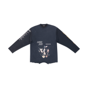 Balenciaga Oversized Speed Hunter Upside Down Long Sleeve T-Shirt Black