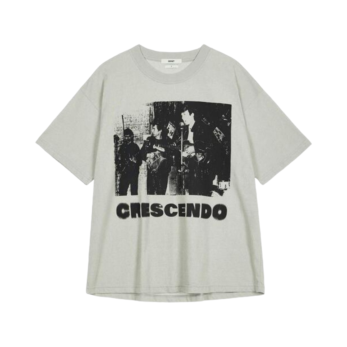 (W) 다이닛 크레센도 그래픽 티셔츠 그레이((W) Deinet Crescendo Graphics T-Shirt in Grey)