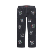 Supreme x Clayton Patterson Skulls Embroidered Regular Jean Black - 21SS