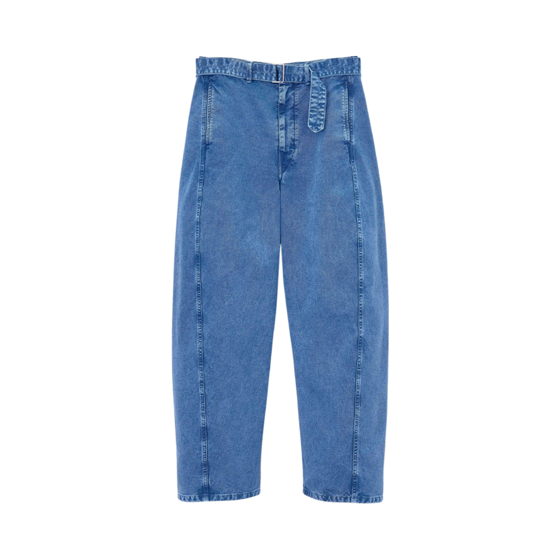 (W) 르메르 스노위 헤비 데님 트위스티드 벨티드 팬츠 데님 스노우 블루((W) Lemaire Snowy Heavy Denim Twisted Belted Pants Denim Snow Blue) - 1