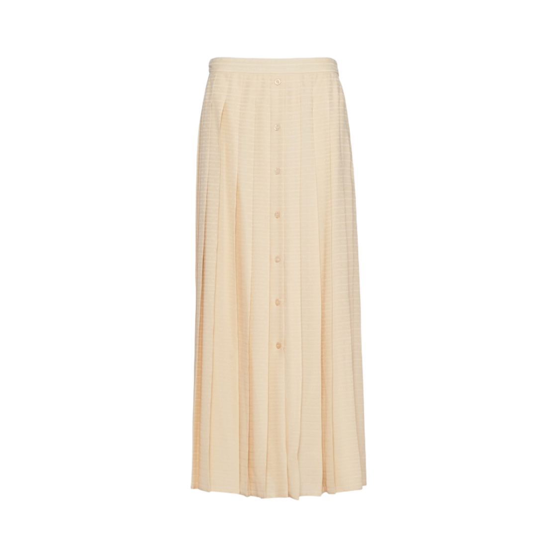 (W) 프라다 크레이프 드 신 자카드 미디 스커트 알비노 화이트((W) Prada Crepe De Chine Jacquard Midi Skirt Albino White) - 1
