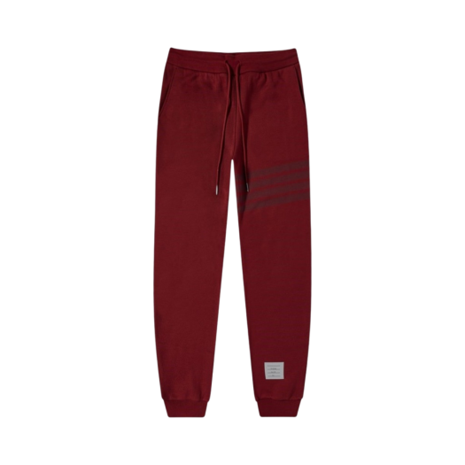 Thom Browne Double Face Knit Tonal 4-Bar Sweatpants Dark Red