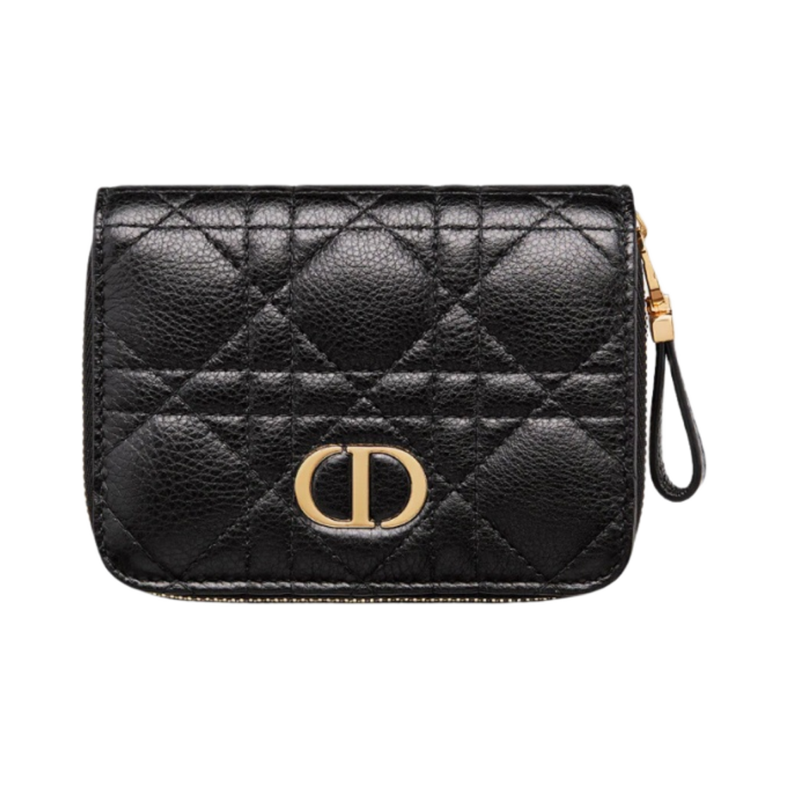 디올 카로 컴팩트 지퍼 지갑 서플 까나쥬 카프스킨 블랙(Dior Caro Compact Zipped Wallet Supple Cannage Calfskin Black) - 1