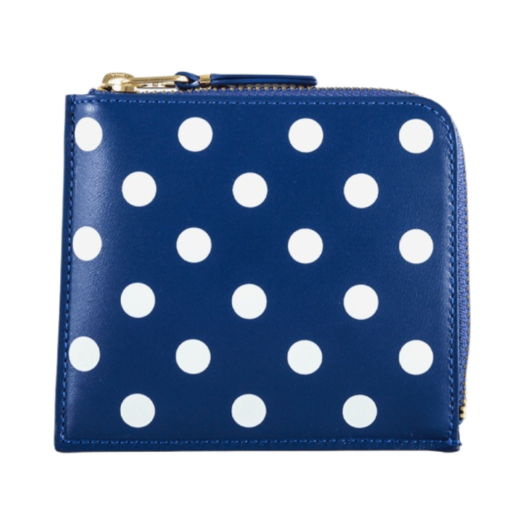 SA3100PD Comme des Garcons SA3100PD Polka Dot Printed Wallet Navy