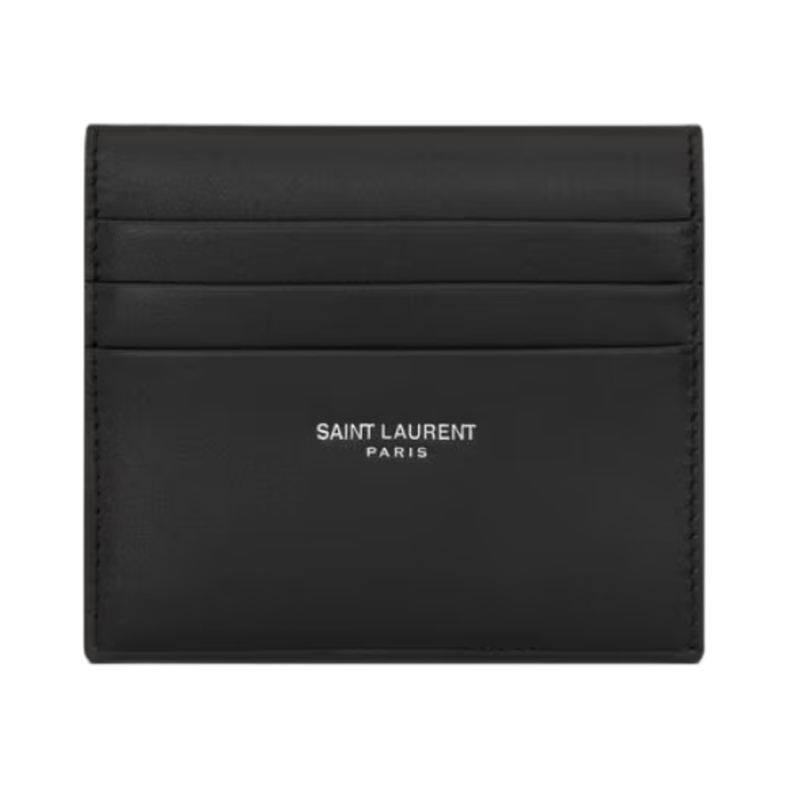 821387-0U9CE-1000 Saint Laurent Paris Reversible Card Case in Smooth Leather Black