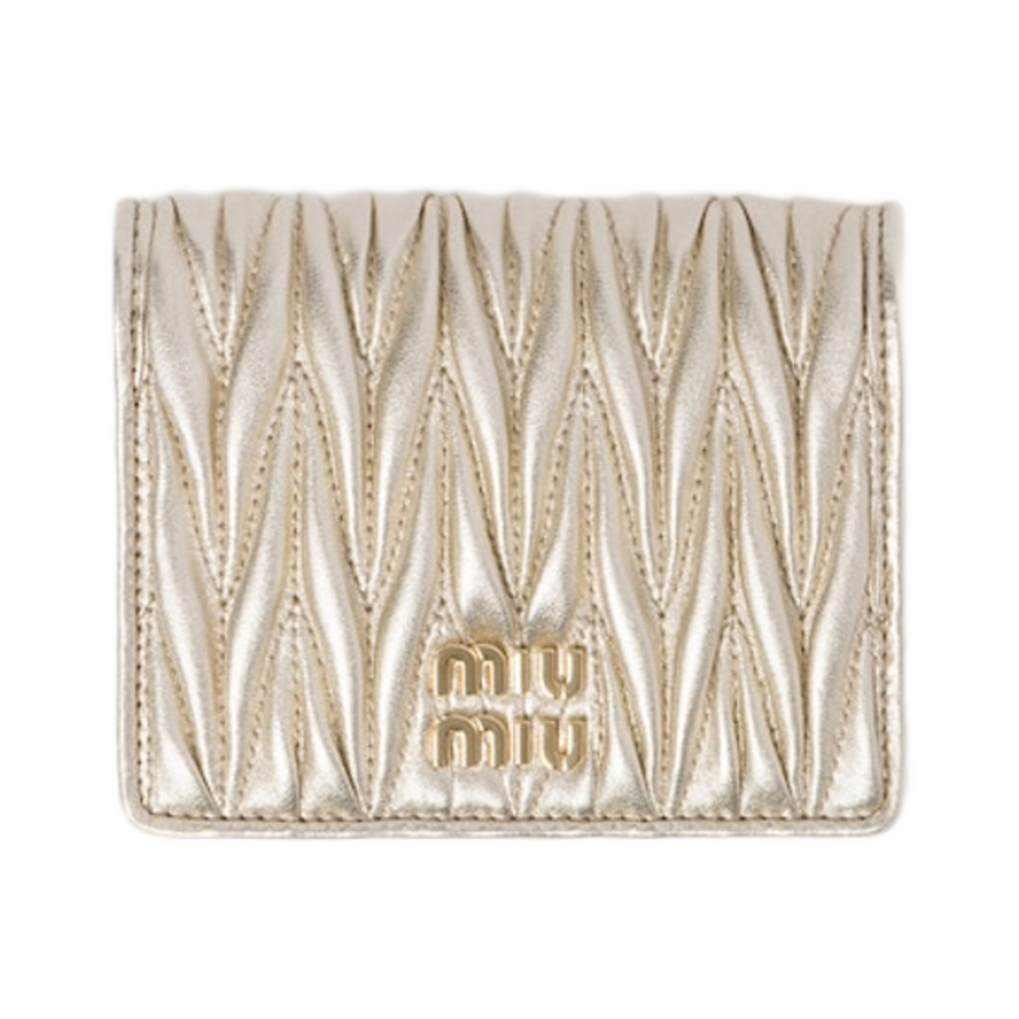 미우 미우 스몰 마테라쎄 나파 레더 지갑 파이라이트(Miu Miu Small Matelasse Nappa Leather Wallet Pyrite)