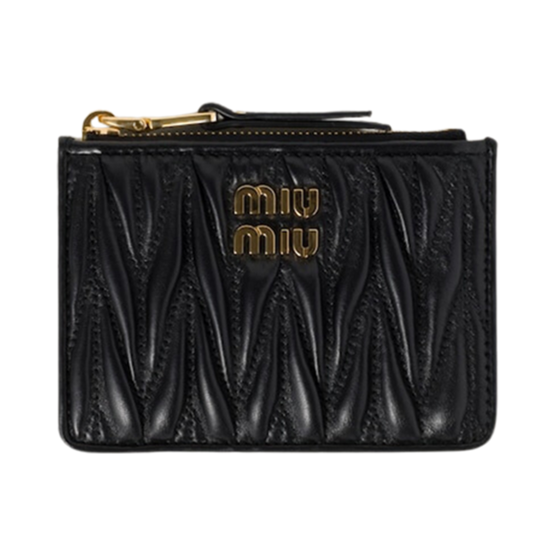 미우 미우 마테라쎄 나파 레더 카드 홀더 블랙(Miu Miu Matelasse Nappa Leather Card Holder Black)