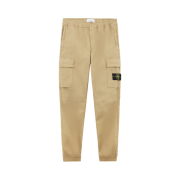Stone Island 31310 Supima Cotton Twill Stretch TC Regular Tapered Fit Jogger Cargo Pants Biscuit - 24FW
