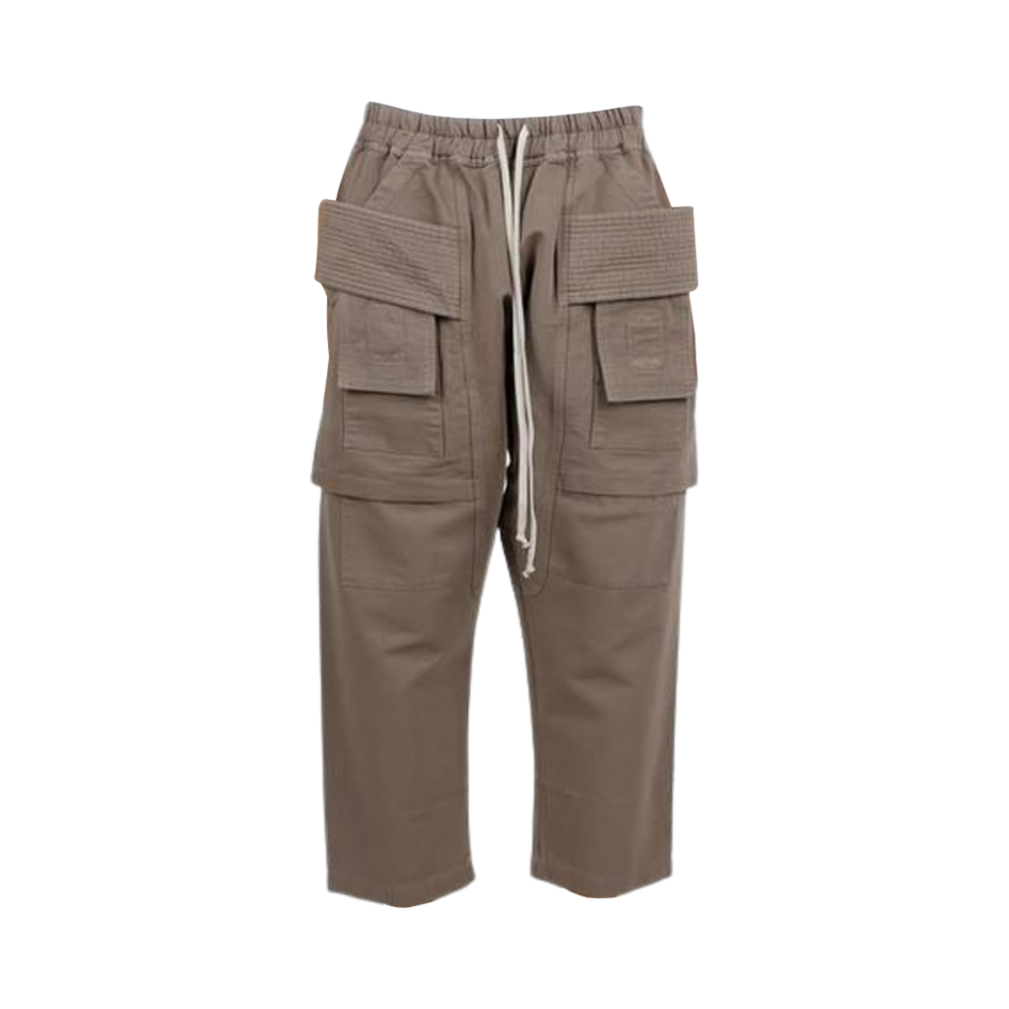 릭 오웬스 코튼 우븐 크리치 카고 크롭 드로우스트링 팬츠 더스트(Rick Owens Cotton Woven Creatch Cargo Cropped Drawstring Pants Dust)