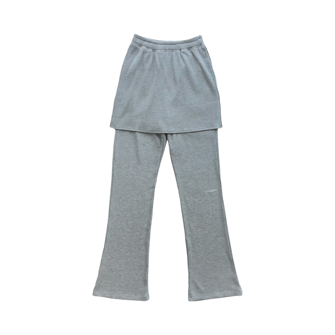 (W) 지초이 와플 슬림 레이어드 팬츠 멜란지 그레이((W) Jichoi Waffle Slim Layered Pants Melange Grey)