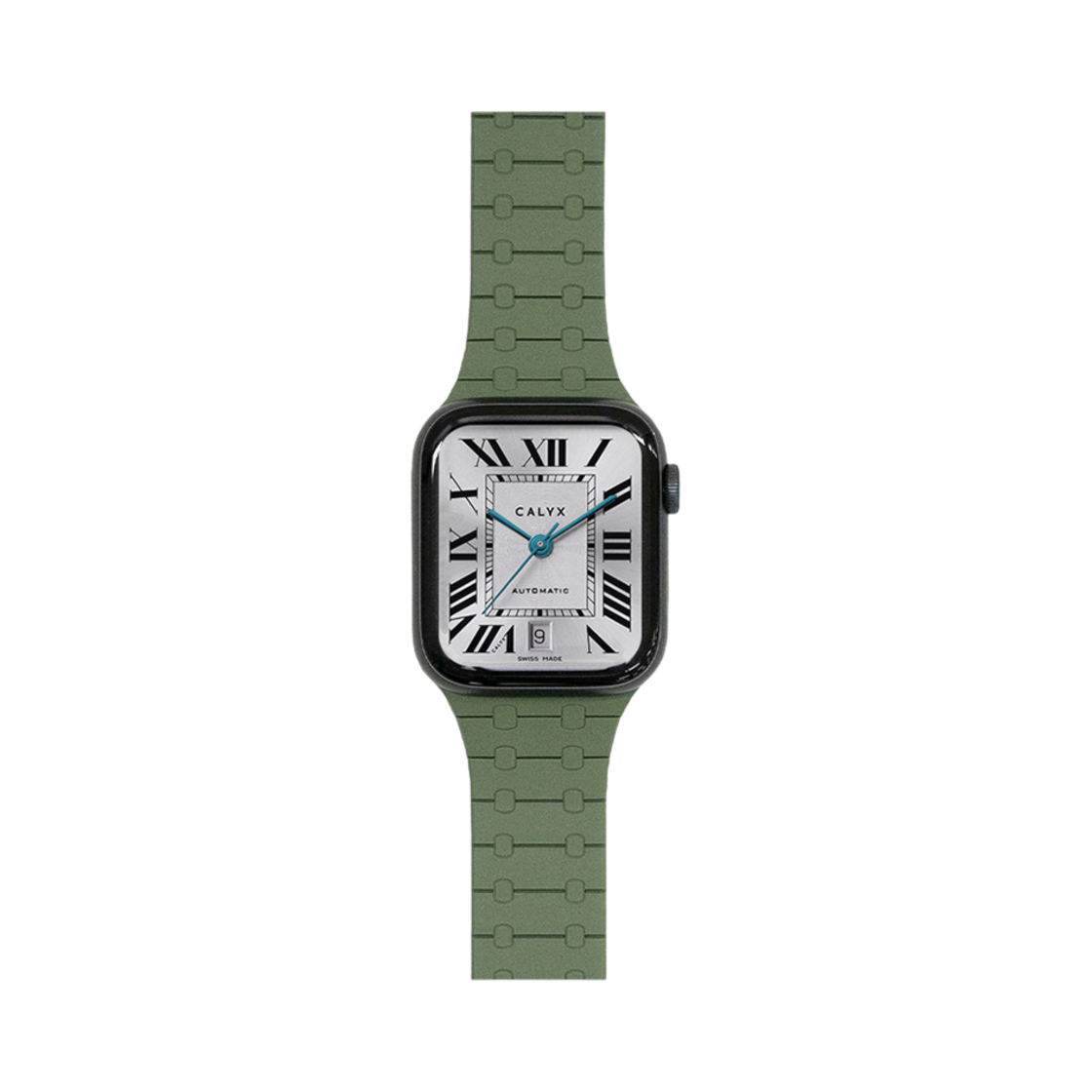 W-ASTP-SLMG-49AG CALYX Apple Watch 42(1~3th)/44/45/46/49mm Silicone Magnetic Strap Amazon Green