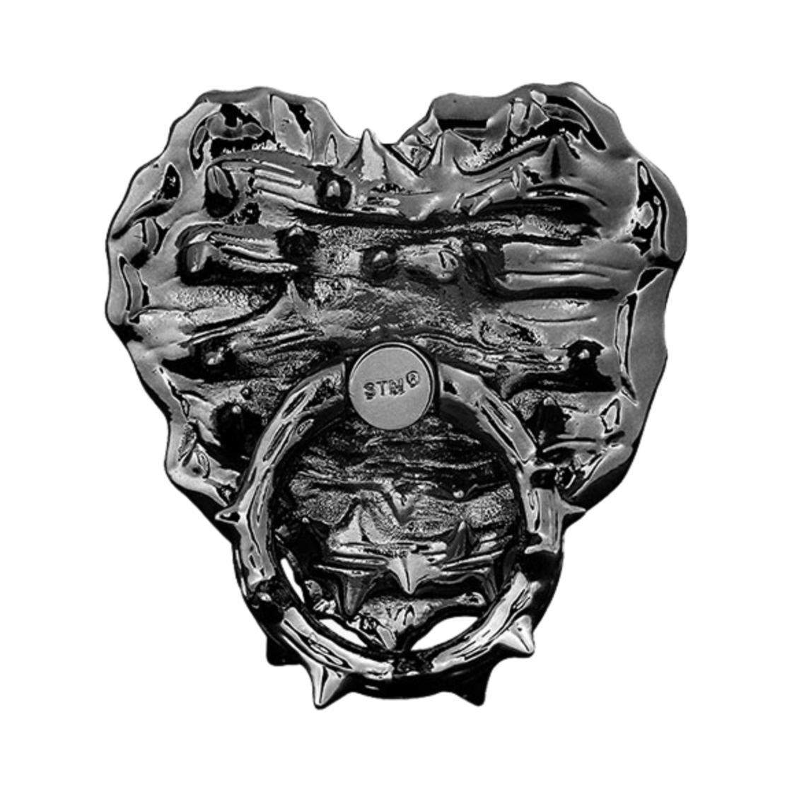 NO612B Sentiments No.612 Spiky Heart Phone Grip Black