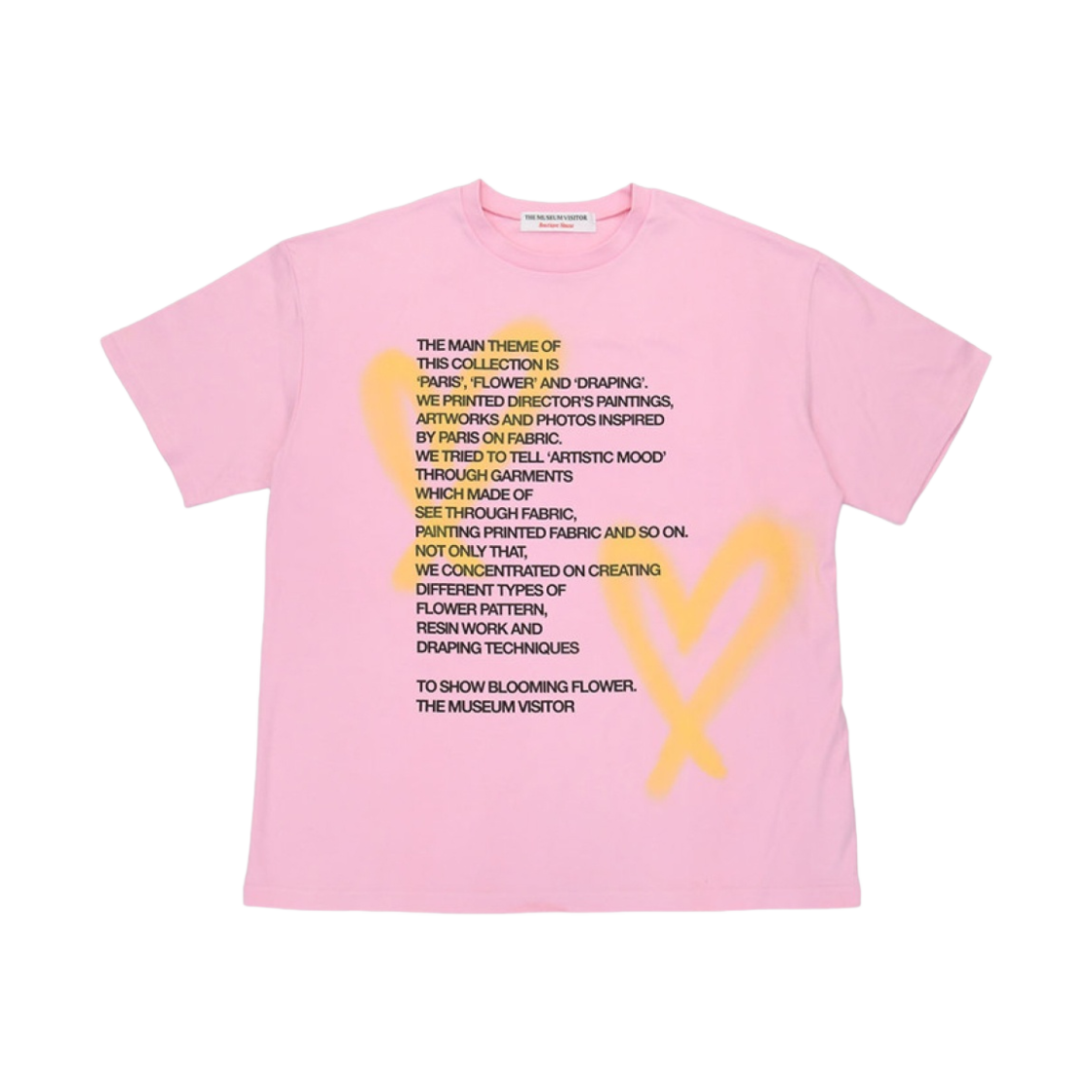 - The Museum Visitor Heart Sprayed T-Shirt Pink