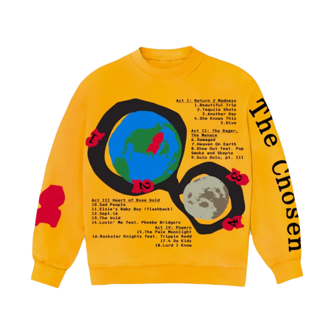 CPFM x 키드 커디 MOTM III 뷰티풀 트립 크루넥 옐로우(Cactus Plant Flea Market x Kid Cudi for MOTM III Beautiful Trip Crewneck Yellow)