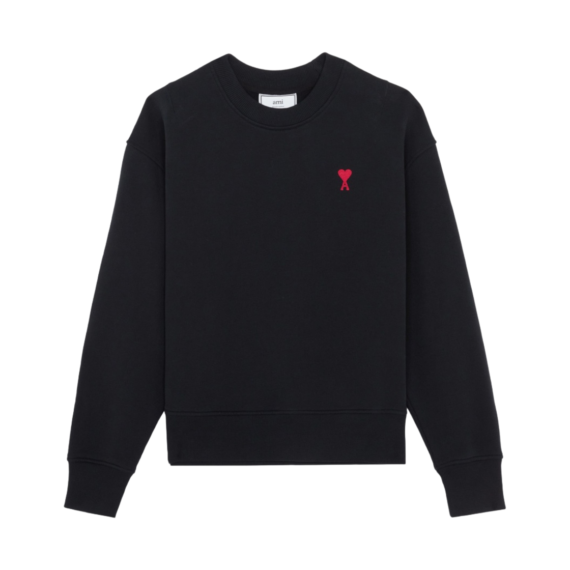 (W) 아미 스몰 하트 로고 스웨트셔츠 블랙((W) AMI de Coeur Sweatshirt Black) - 1