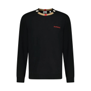 Burberry Check Neck Sweatshirt Black