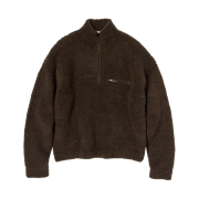 Auralee Merino Wool Boa Knit Half Zip P/O Dark Brown - 24AW