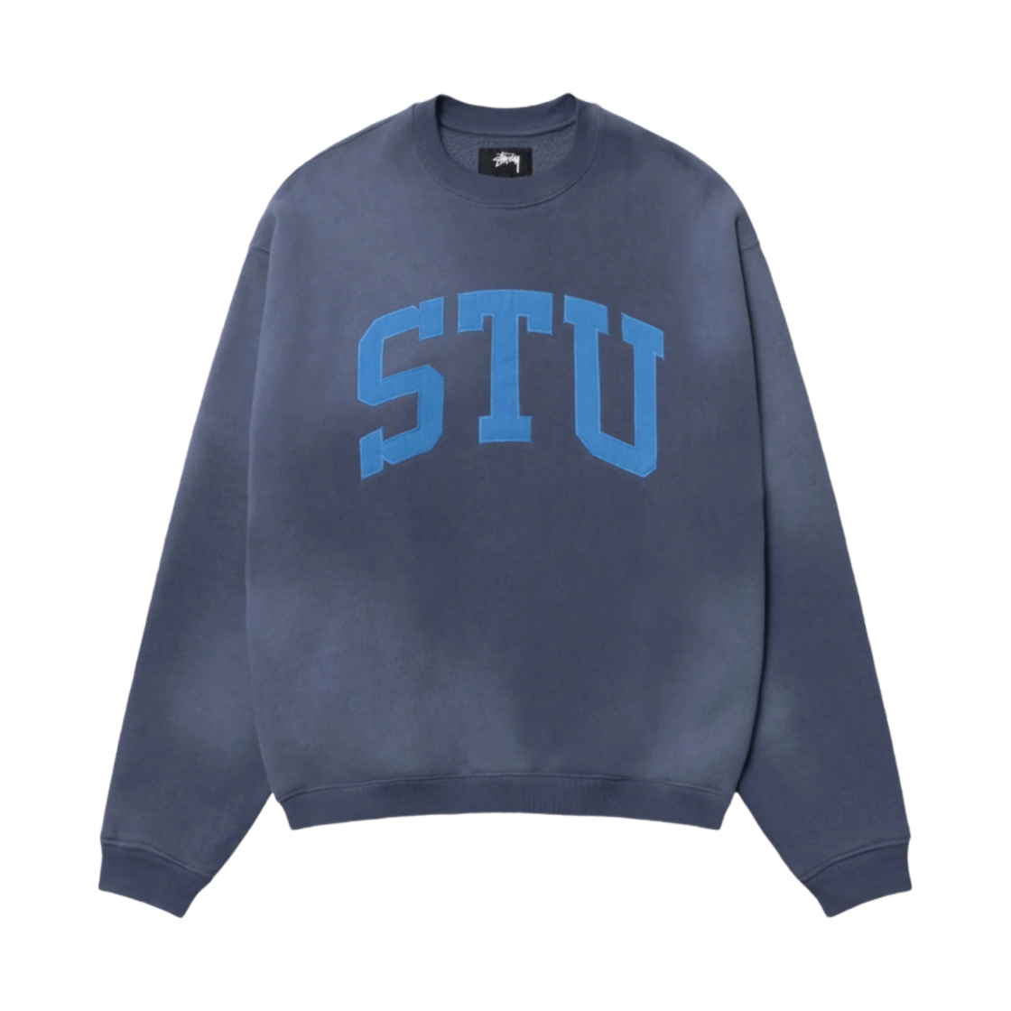 118577 Stussy Stu Applique Crew Blue