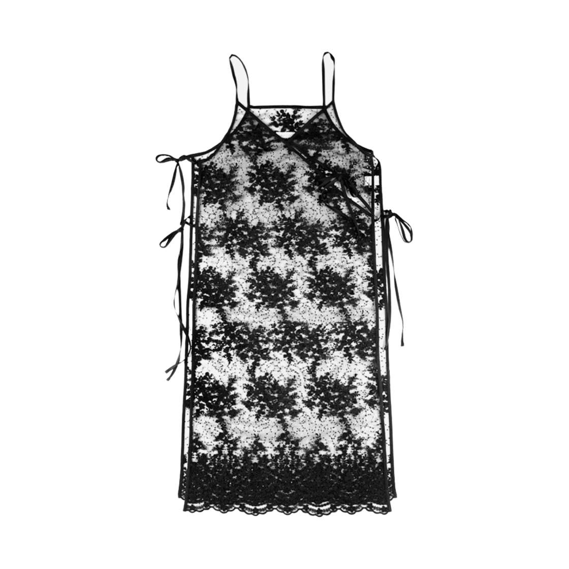 2023AWDRESS02 Rubati Sequin Lace Apron Dress for Layering Black