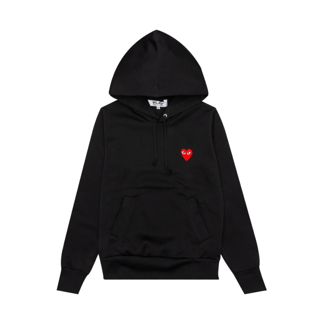 (W) 플레이 꼼데가르송 후드 스웨트셔츠 블랙((W) Play Comme des Garcons Hooded Sweatshirt Black)