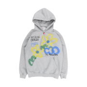 The Museum Visitor Flower and Cloud Sprayed Hoody Grey - 22FW