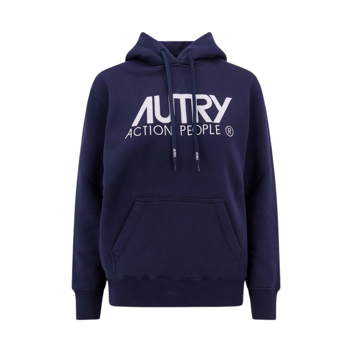 (W) 오트리 로고 후드 스웨트셔츠 블루((W) Autry Logo Hooded Sweatshirt Blue)