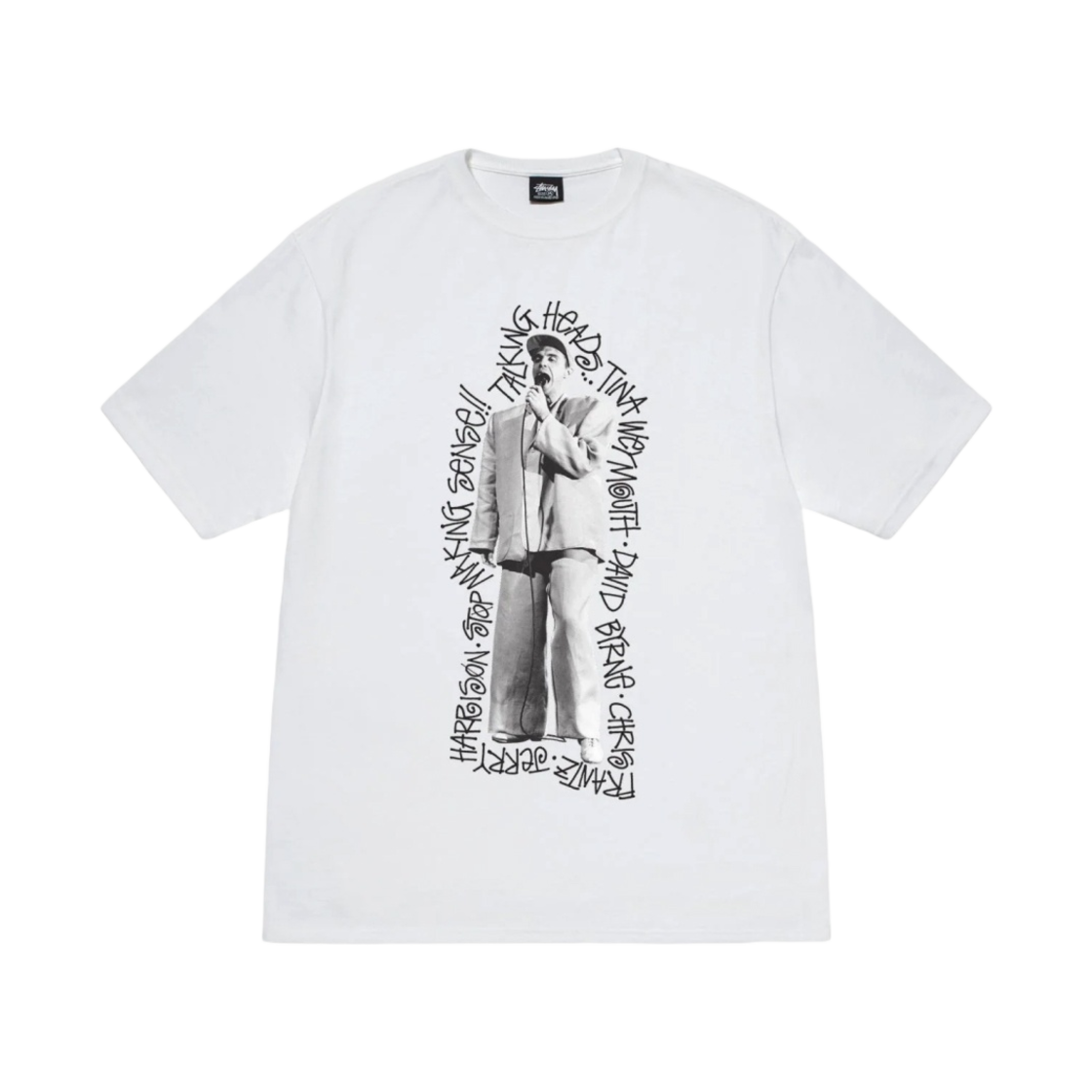 스투시 x 토킹 헤즈 스탑 메이킹 센스 티셔츠 화이트