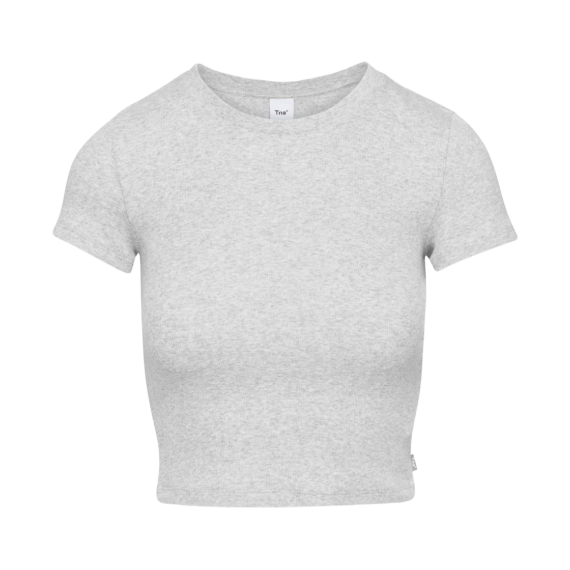 (W) 아리찌아 Tna 홈스트레치 크루 웨이스트 티셔츠 헤더 크롬((W) Aritzia Tna Homestretch Crew Waist T-Shirt Heather Chrome)