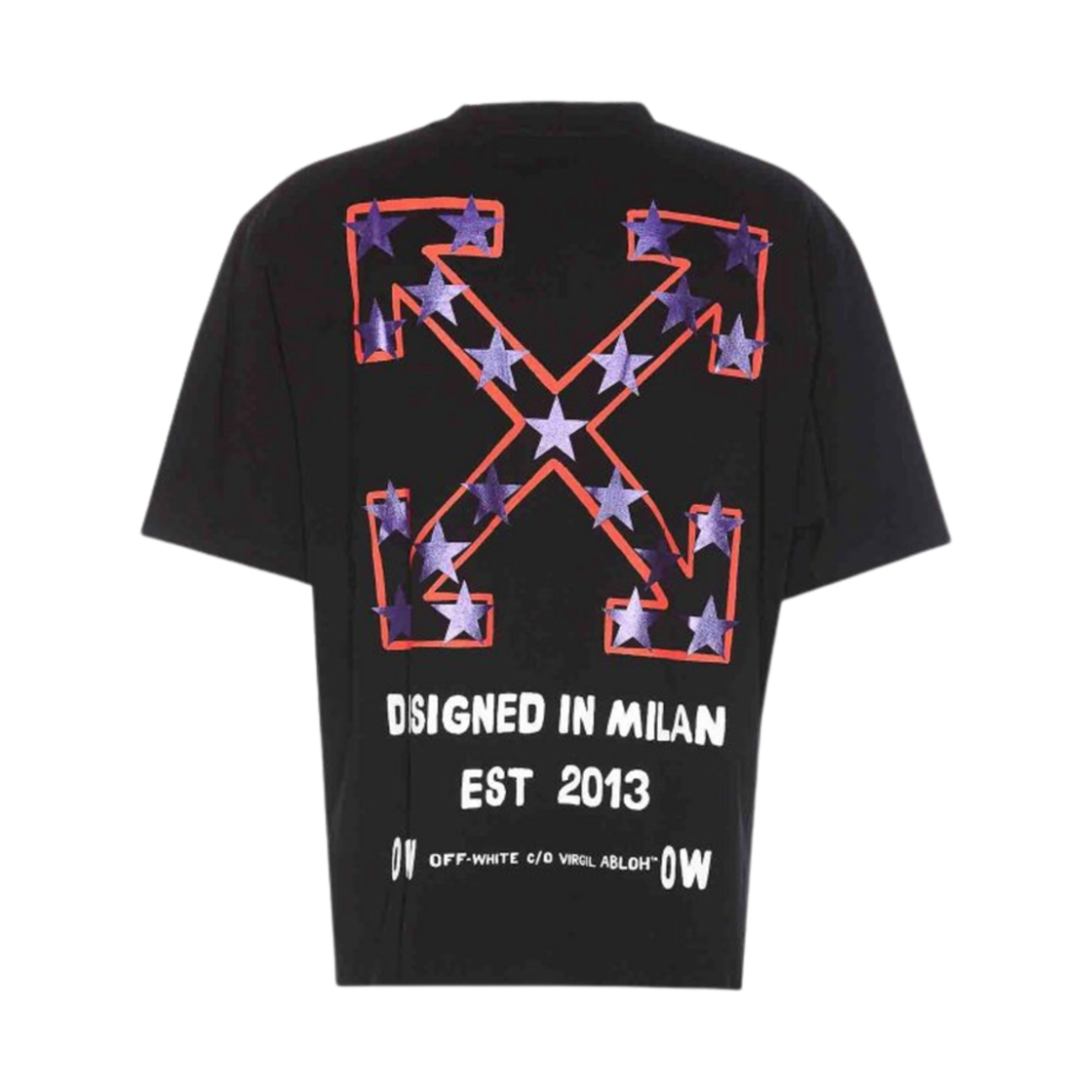 오프화이트 스타 애로우 스케이트 티셔츠 블랙