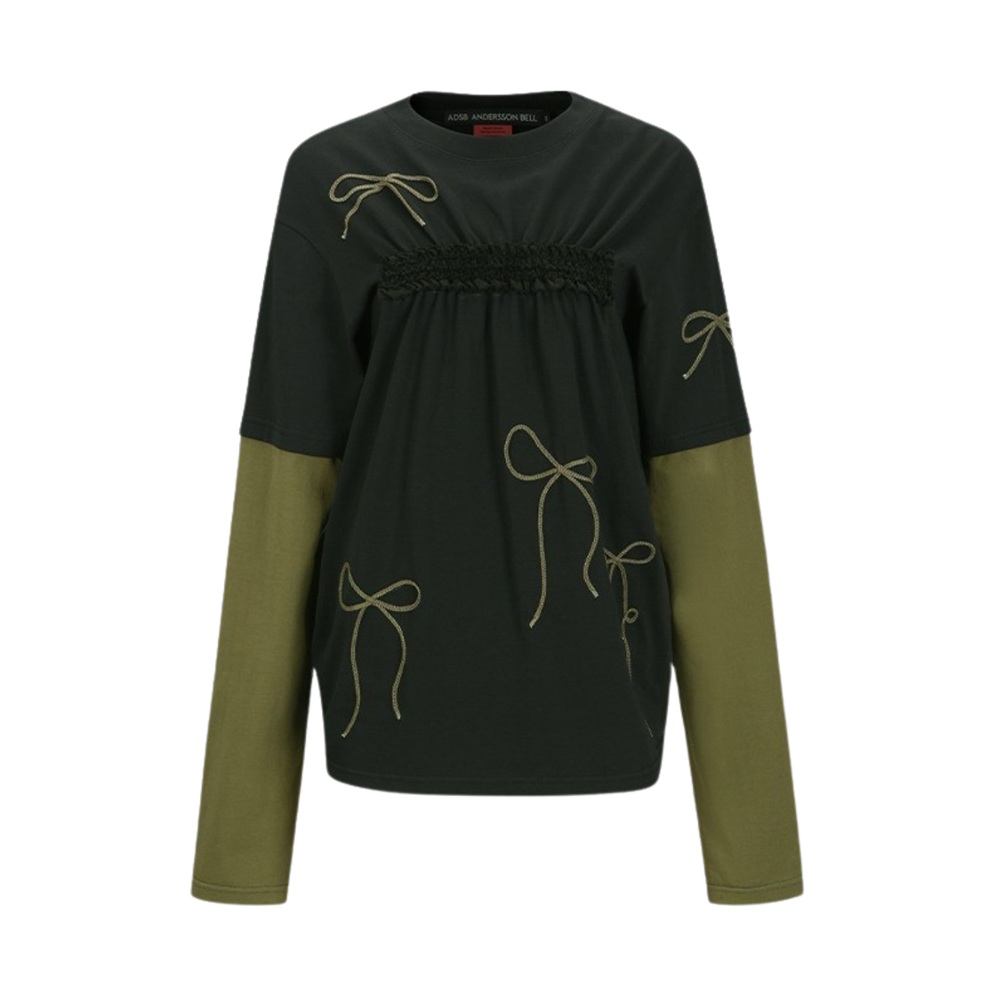 ADSB 앤더슨벨 에센셜 프릴 티셔츠 블랙