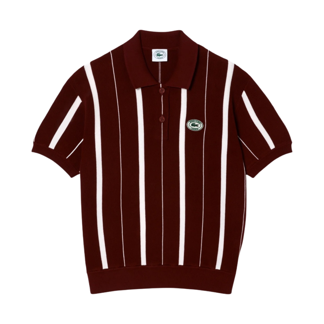 라코스테 x 스포티 앤 리치 스트라이프 니트 폴로 피노 파린(Lacoste x Sporty & Rich Striped Knitted Polo Pinot Farine) - 1