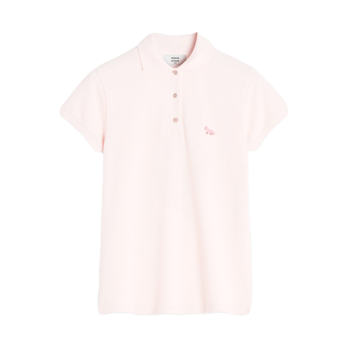 MW00202KJ7010-0140 (W) Maison Kitsune Baby Fox Patch Regular Polo Rosewater