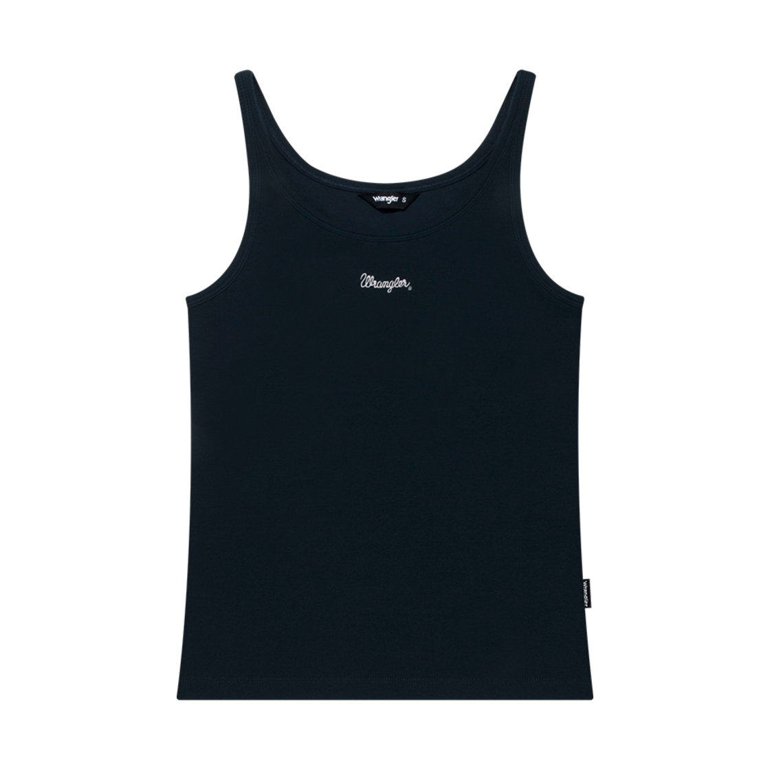 랭글러 (W) 로프로고 립 슬리브리스 네이비(Wrangler (W) Rope Logo Ribbed Sleeveless T-Shirt Navy)