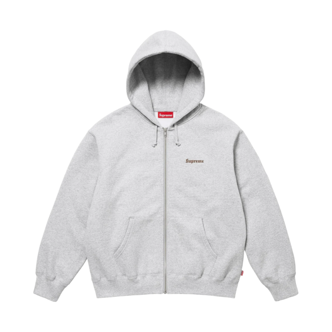 슈프림 크레스트 집업 후드 스웨트셔츠 헤더 그레이 - 25SS(Supreme Crest Zip Up Hooded Sweatshirt Heather Grey - 25SS) - 2