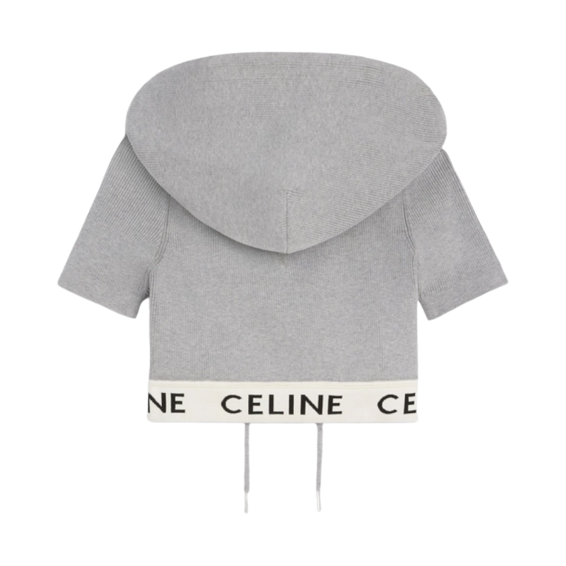 (W) 셀린느 애슬레틱 니트 집업 크롭 탑 그레이 오프 화이트((W) Celine Zip-Up Crop Top in Athletic Knit Grey Off White) - 2