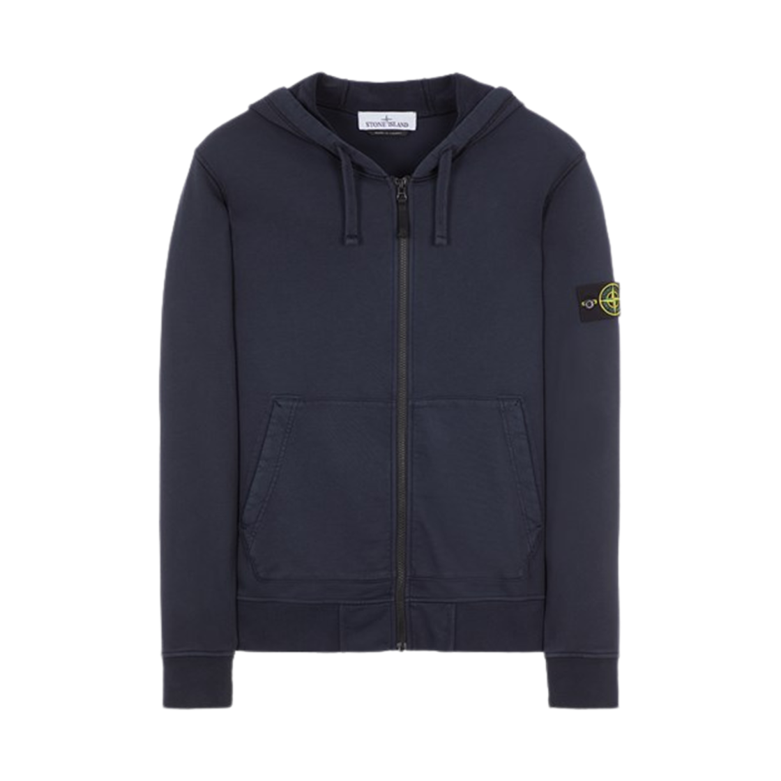 스톤 아일랜드 64251 가먼트 다이드 코튼 플리스 풀 집 후드 스웨트셔츠 네이비 블루 - 23FW(Stone Island 64251 Garment Dyed Cotton Fleece Full Zip Hooded Sweatshirt Navy Blue - 23FW) - 1