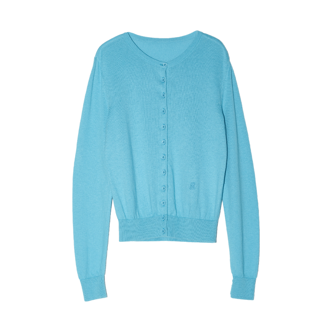 엔오르 우먼 코튼 베이직 라운드 가디건 블루(Enor Women Cotton Basic Round Cardigan Blue)