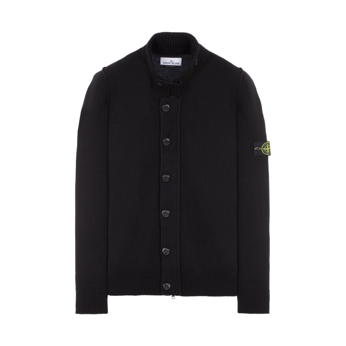 7915547A3-A0029 Stone Island 547A3 Lambswool Knit Cardigan Black - 23FW - 대표 이미지 #1