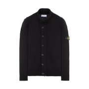 Stone Island 547A3 Lambswool Knit Cardigan Black - 23FW