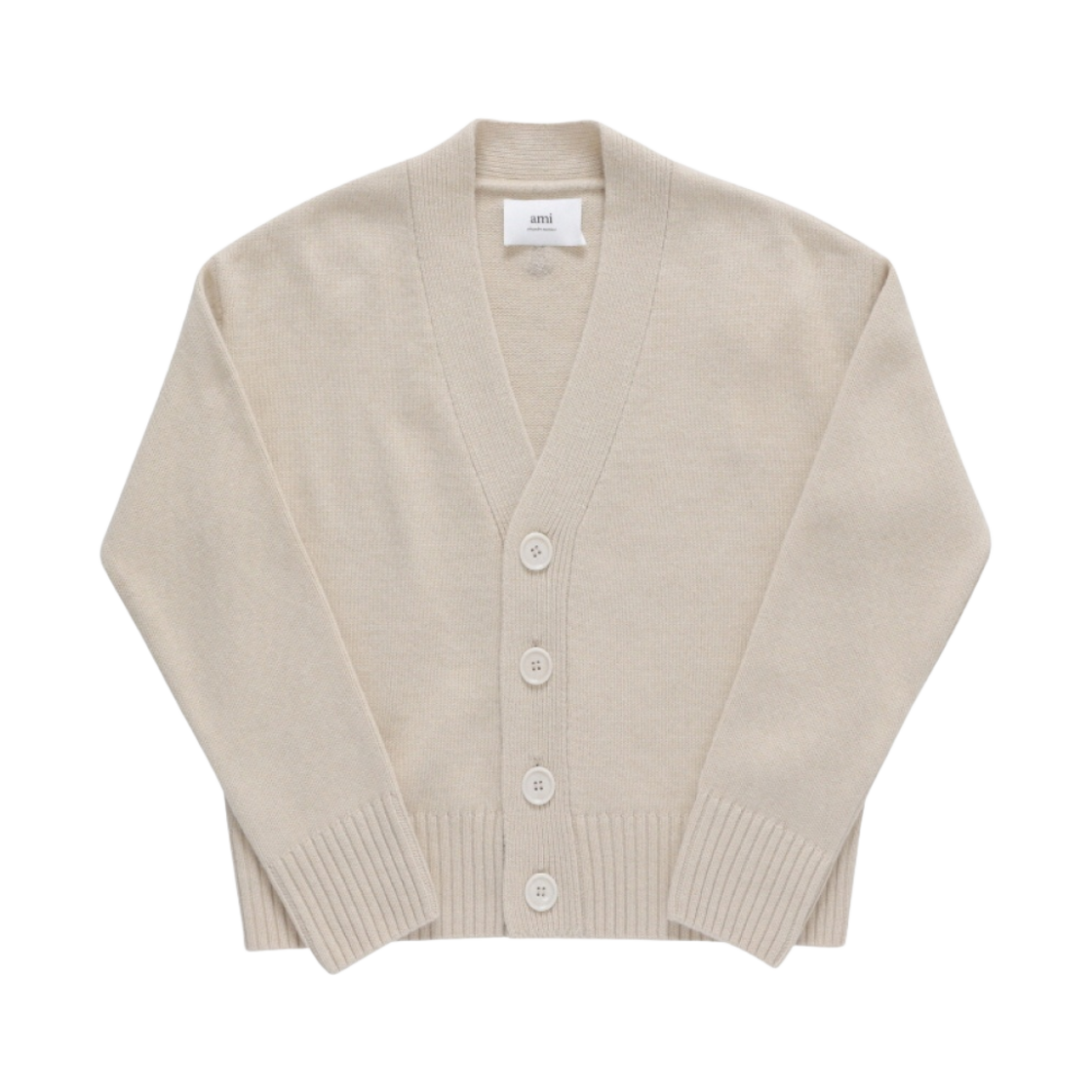 UKC034-KN0028-721 AMI Cropped Cardigan Cream
