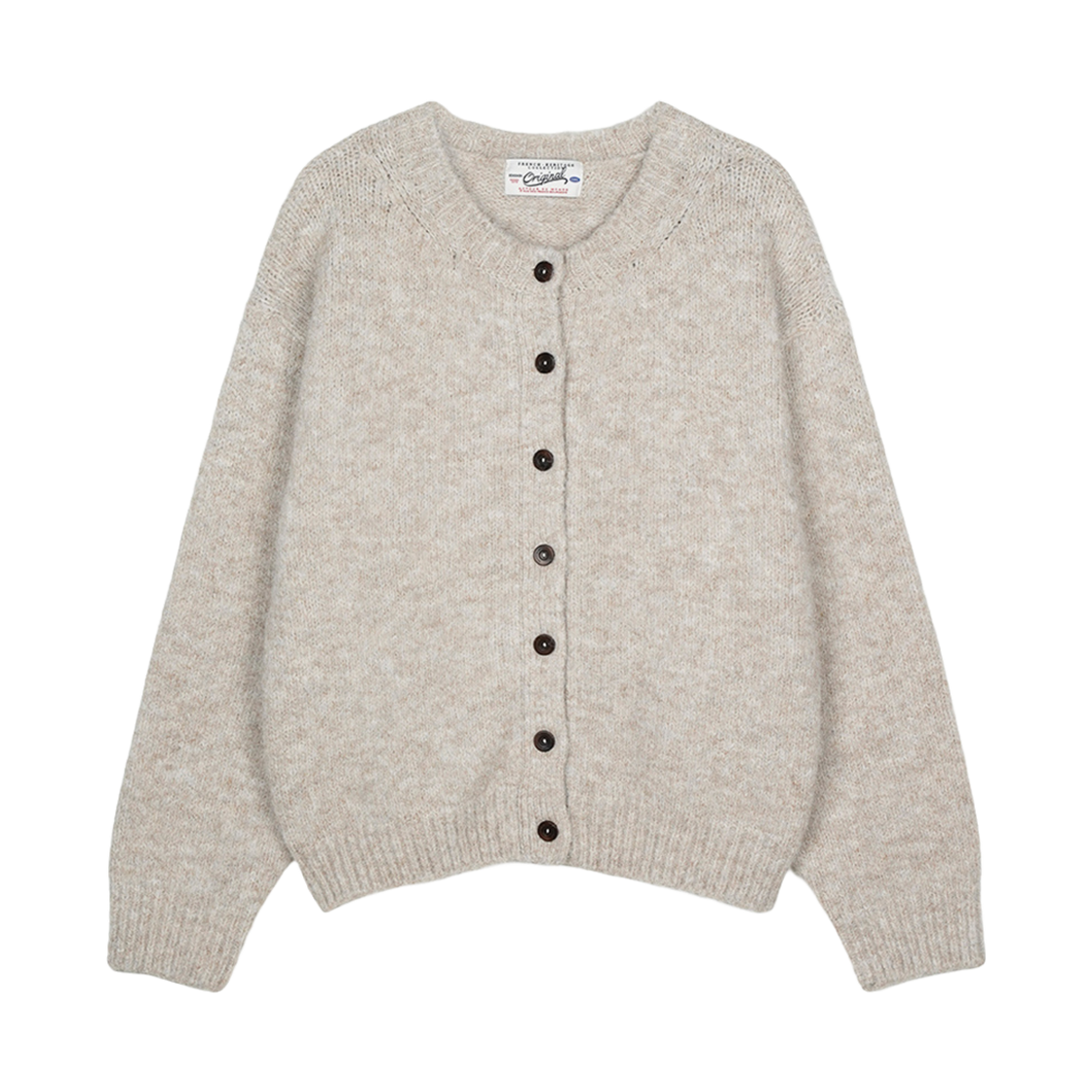 BS4FCD752OB Bensimon Hairy Knit Cardigan Oat Beige