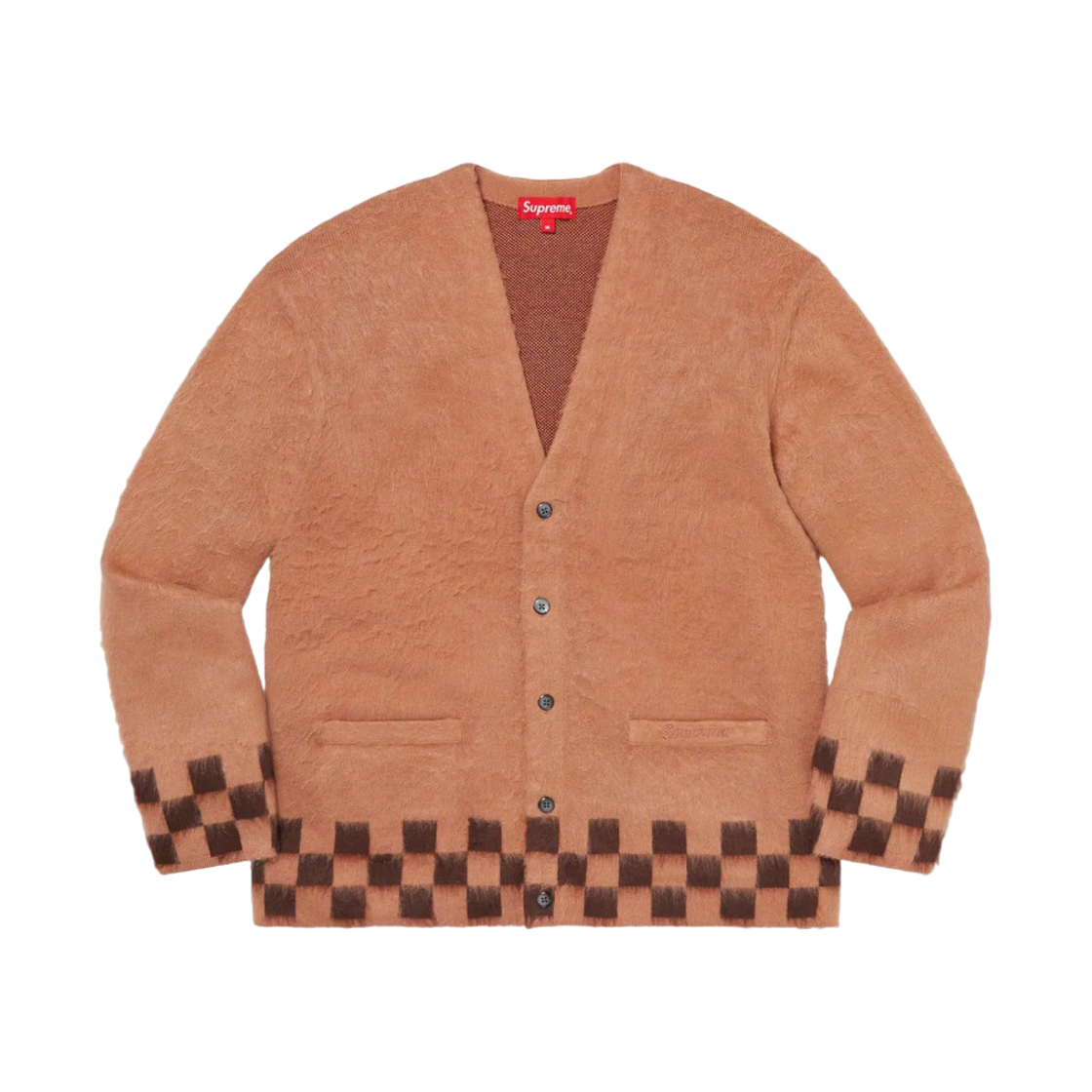 슈프림 브러쉬드 체커보드 가디건 카멜 - 21SS(Supreme Brushed Checkerboard Cardigan Camel - 21SS) - 1
