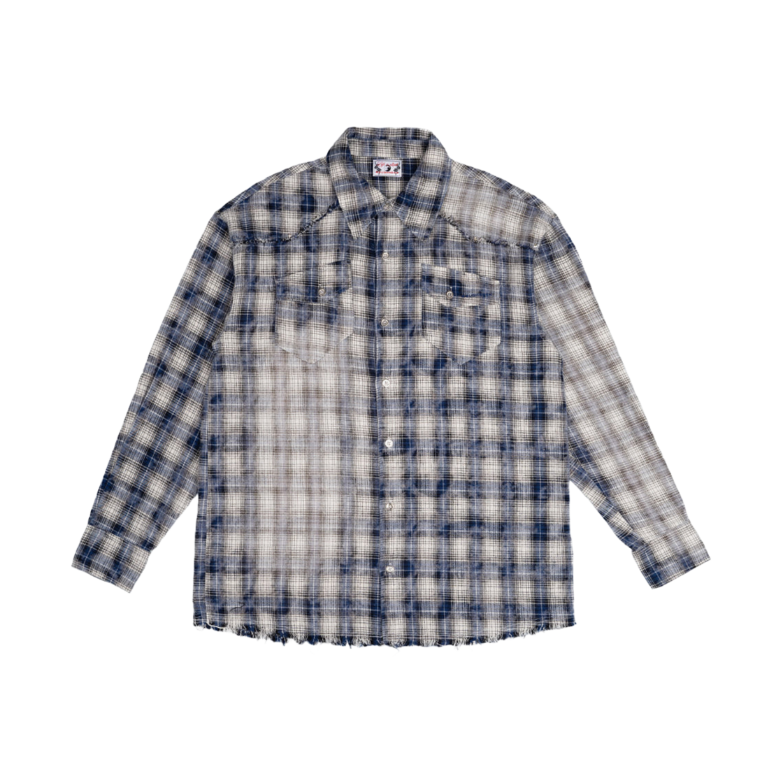 4-3-12-1 Roughneck Washed Check Shirt Blue - 대표 이미지 #1