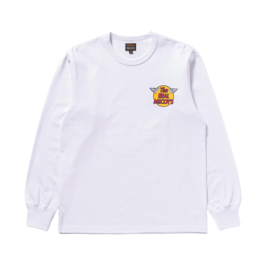 MC24003-010 The Real McCoy's Long Sleeve Logo T-Shirt White
