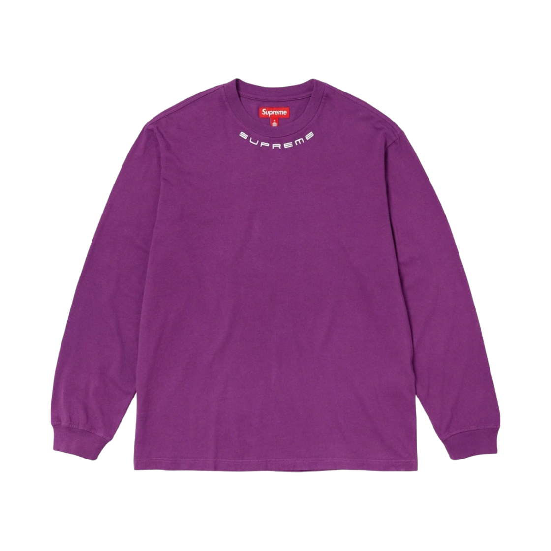 - Supreme Collar Logo L/S Top Plum - 23FW