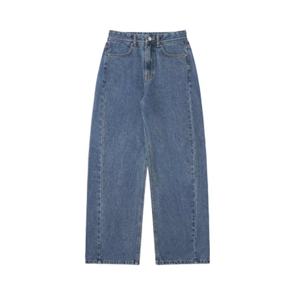 시야쥬 SIJN6084 기모 빈티지 커브드 데님 딥블루